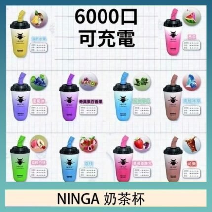 NINGA奶茶杯可充电一次性電子煙6000口