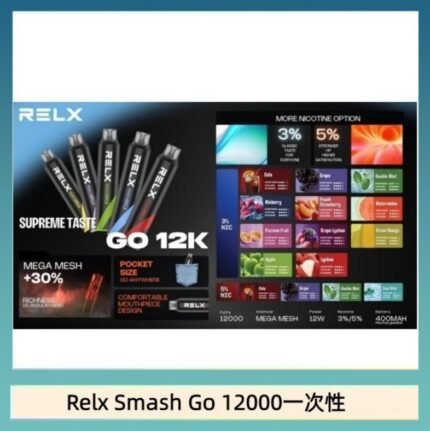 Relx Smash Go 12000 Puffs 一次性電子煙拋棄式12W輸出